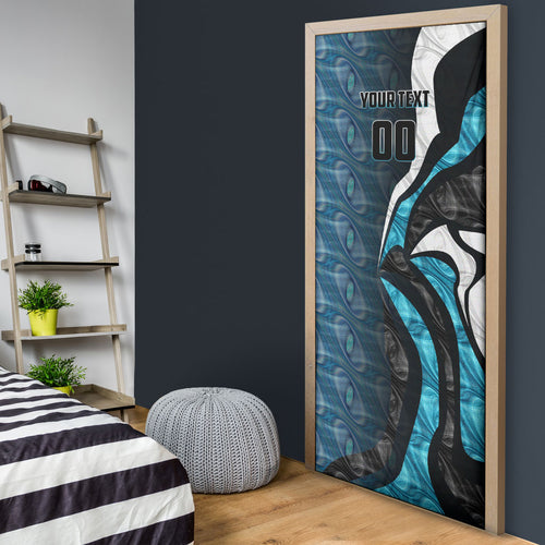 Personalised Port Adelaide Door Cover Trippy Psychedelic Abstract Art Mascot Football Fans