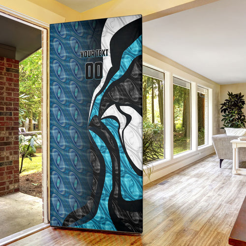 Personalised Port Adelaide Door Cover Trippy Psychedelic Abstract Art Mascot Football Fans