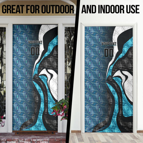 Personalised Port Adelaide Door Cover Trippy Psychedelic Abstract Art Mascot Football Fans