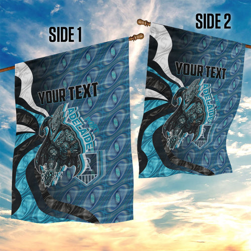 Personalised Port Adelaide Garden Flag Trippy Psychedelic Abstract Art Mascot Football Fans