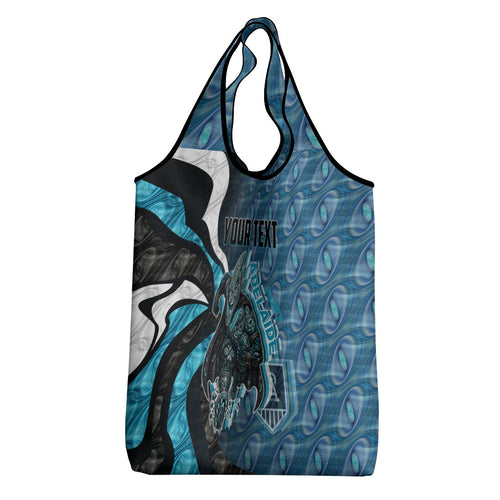Personalised Port Adelaide Grocery Bag Trippy Psychedelic Abstract Art Mascot Football Fans