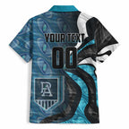 Personalised Port Adelaide Hawaiian Shirt Trippy Psychedelic Abstract Art Mascot Football Fans