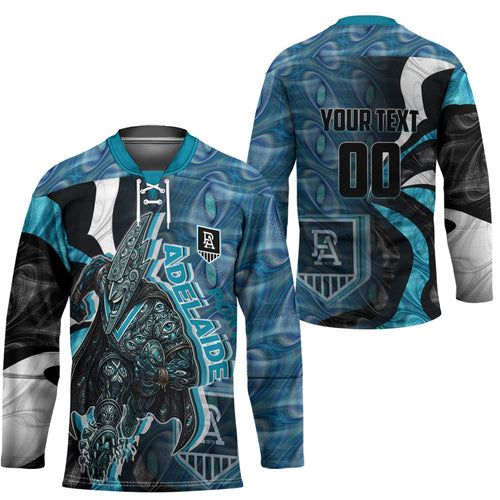 Personalised Port Adelaide Hockey Jersey Trippy Psychedelic Abstract Art Mascot Football Fans