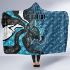 Personalised Port Adelaide Hooded Blanket Trippy Psychedelic Abstract Art Mascot Football Fans