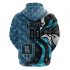 Personalised Port Adelaide Hoodie Trippy Psychedelic Abstract Art Mascot Football Fans
