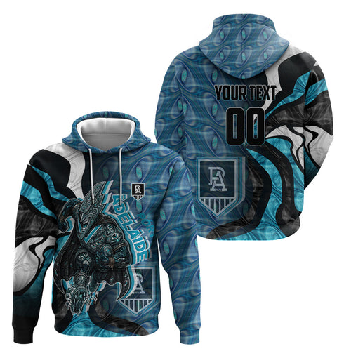 Personalised Port Adelaide Hoodie Trippy Psychedelic Abstract Art Mascot Football Fans
