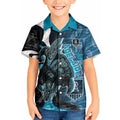 Personalised Port Adelaide Kid Hawaiian Shirt Trippy Psychedelic Abstract Art Mascot Football Fans