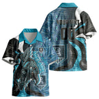 Personalised Port Adelaide Kid Hawaiian Shirt Trippy Psychedelic Abstract Art Mascot Football Fans