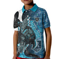 Personalised Port Adelaide Kid Polo Shirt Trippy Psychedelic Abstract Art Mascot Football Fans