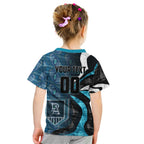 Personalised Port Adelaide Kid T Shirt Trippy Psychedelic Abstract Art Mascot Football Fans