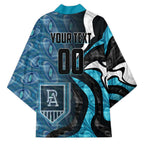 Personalised Port Adelaide Kimono Trippy Psychedelic Abstract Art Mascot Football Fans
