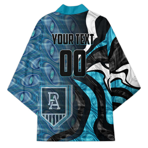 Personalised Port Adelaide Kimono Trippy Psychedelic Abstract Art Mascot Football Fans