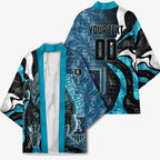 Personalised Port Adelaide Kimono Trippy Psychedelic Abstract Art Mascot Football Fans
