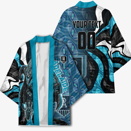 Personalised Port Adelaide Kimono Trippy Psychedelic Abstract Art Mascot Football Fans
