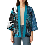 Personalised Port Adelaide Kimono Trippy Psychedelic Abstract Art Mascot Football Fans