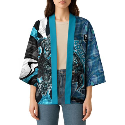 Personalised Port Adelaide Kimono Trippy Psychedelic Abstract Art Mascot Football Fans