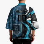 Personalised Port Adelaide Kimono Trippy Psychedelic Abstract Art Mascot Football Fans