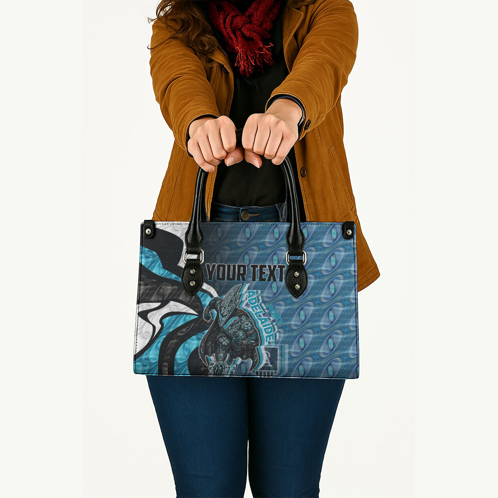 Personalised Port Adelaide Leather Bag Trippy Psychedelic Abstract Art Mascot Football Fans