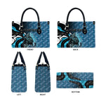 Personalised Port Adelaide Leather Bag Trippy Psychedelic Abstract Art Mascot Football Fans