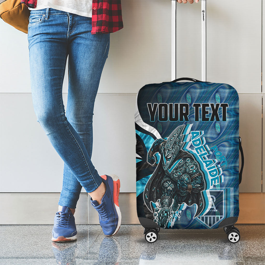 Personalised Port Adelaide Luggage Cover Trippy Psychedelic Abstract Art Mascot Football Fans