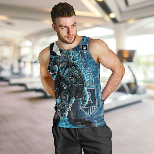 Personalised Port Adelaide Men Tank Top Trippy Psychedelic Abstract Art Mascot Football Fans