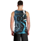 Personalised Port Adelaide Men Tank Top Trippy Psychedelic Abstract Art Mascot Football Fans