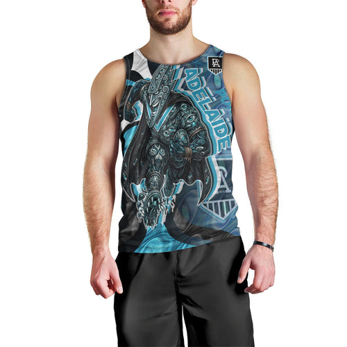Personalised Port Adelaide Men Tank Top Trippy Psychedelic Abstract Art Mascot Football Fans