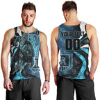 Personalised Port Adelaide Men Tank Top Trippy Psychedelic Abstract Art Mascot Football Fans