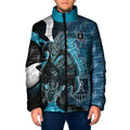 Personalised Port Adelaide Padded Jacket Trippy Psychedelic Abstract Art Mascot Football Fans