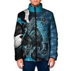 Personalised Port Adelaide Padded Jacket Trippy Psychedelic Abstract Art Mascot Football Fans