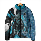 Personalised Port Adelaide Padded Jacket Trippy Psychedelic Abstract Art Mascot Football Fans