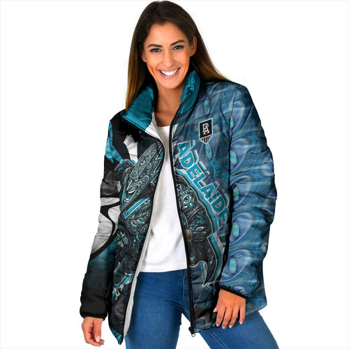 Personalised Port Adelaide Padded Jacket Trippy Psychedelic Abstract Art Mascot Football Fans