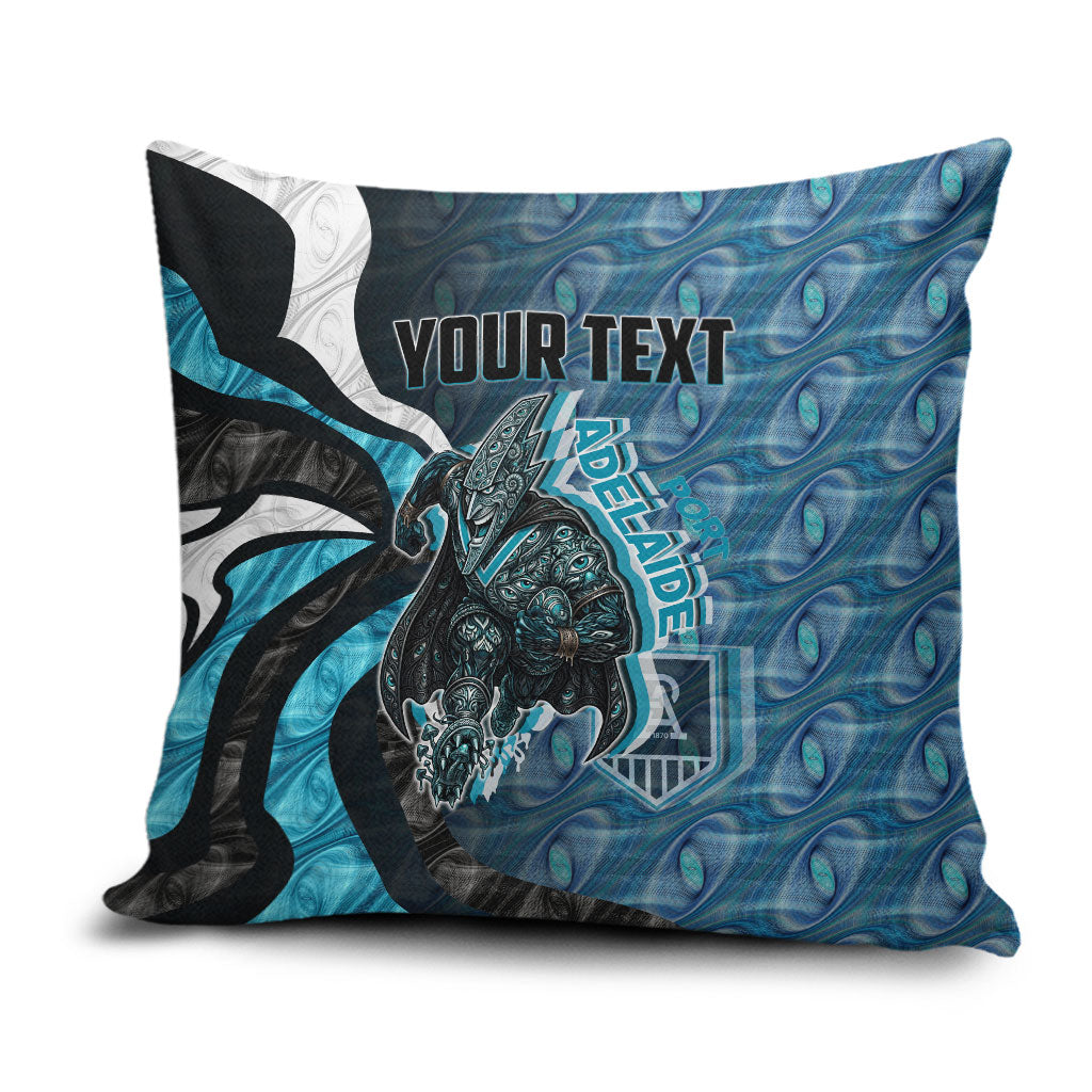 Personalised Port Adelaide Pillow Cover Trippy Psychedelic Abstract Art Mascot Football Fans