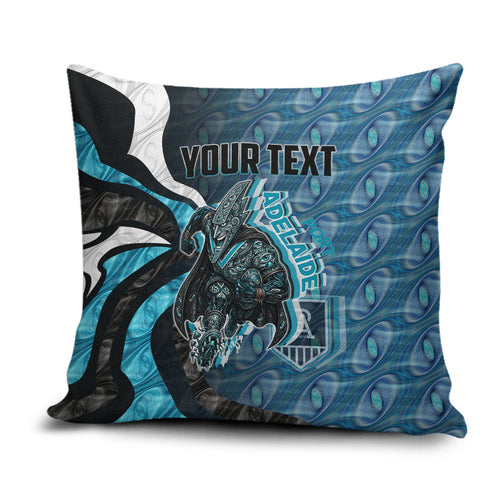 Personalised Port Adelaide Pillow Cover Trippy Psychedelic Abstract Art Mascot Football Fans