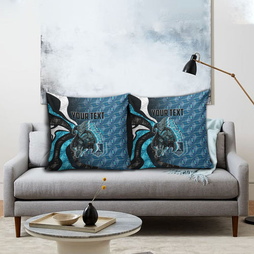 Personalised Port Adelaide Pillow Cover Trippy Psychedelic Abstract Art Mascot Football Fans