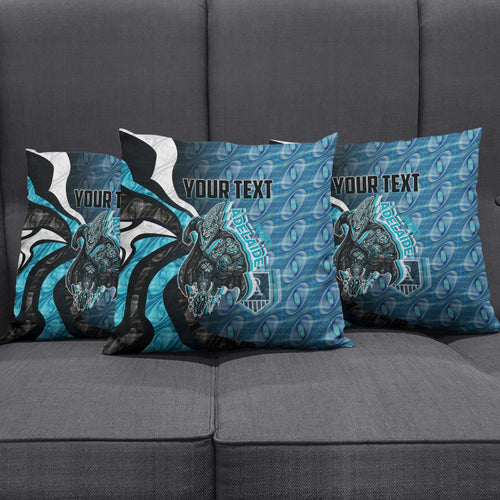 Personalised Port Adelaide Pillow Cover Trippy Psychedelic Abstract Art Mascot Football Fans