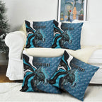 Personalised Port Adelaide Pillow Cover Trippy Psychedelic Abstract Art Mascot Football Fans