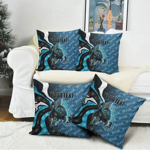 Personalised Port Adelaide Pillow Cover Trippy Psychedelic Abstract Art Mascot Football Fans