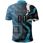 Personalised Port Adelaide Polo Shirt Trippy Psychedelic Abstract Art Mascot Football Fans
