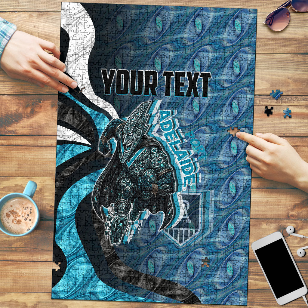 Personalised Port Adelaide Puzzle Trippy Psychedelic Abstract Art Mascot Football Fans
