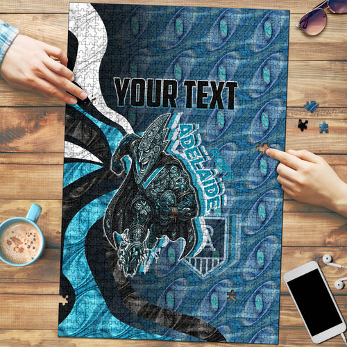 Personalised Port Adelaide Puzzle Trippy Psychedelic Abstract Art Mascot Football Fans