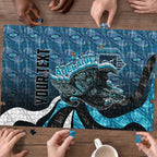 Personalised Port Adelaide Puzzle Trippy Psychedelic Abstract Art Mascot Football Fans