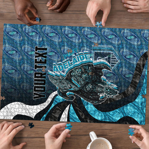 Personalised Port Adelaide Puzzle Trippy Psychedelic Abstract Art Mascot Football Fans