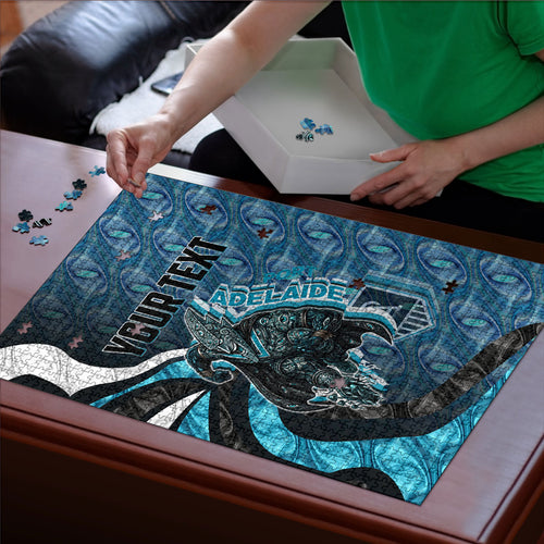 Personalised Port Adelaide Puzzle Trippy Psychedelic Abstract Art Mascot Football Fans
