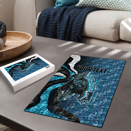 Personalised Port Adelaide Puzzle Trippy Psychedelic Abstract Art Mascot Football Fans