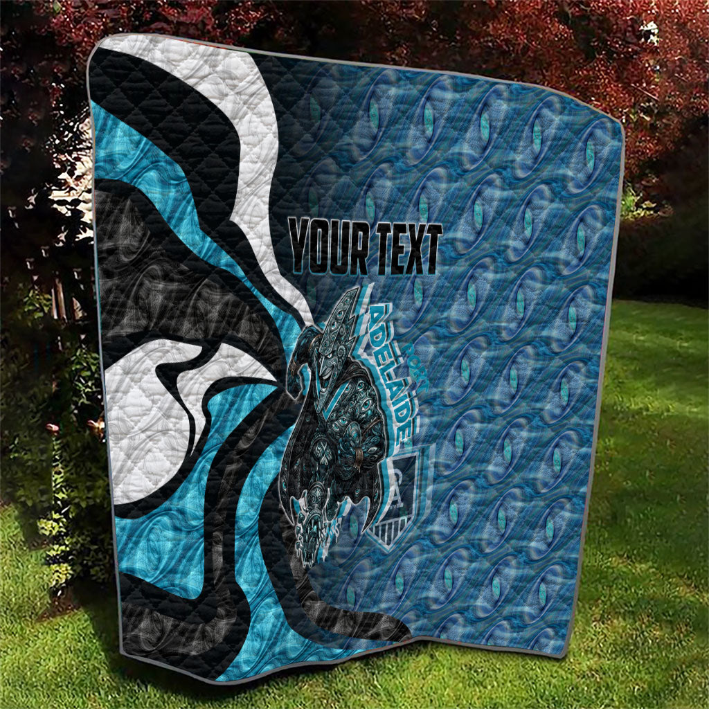 Personalised Port Adelaide Quilt Trippy Psychedelic Abstract Art Mascot Football Fans