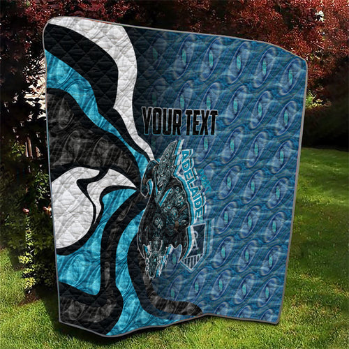 Personalised Port Adelaide Quilt Trippy Psychedelic Abstract Art Mascot Football Fans