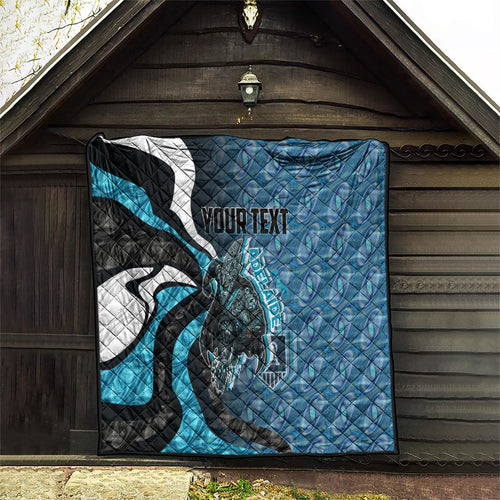 Personalised Port Adelaide Quilt Trippy Psychedelic Abstract Art Mascot Football Fans