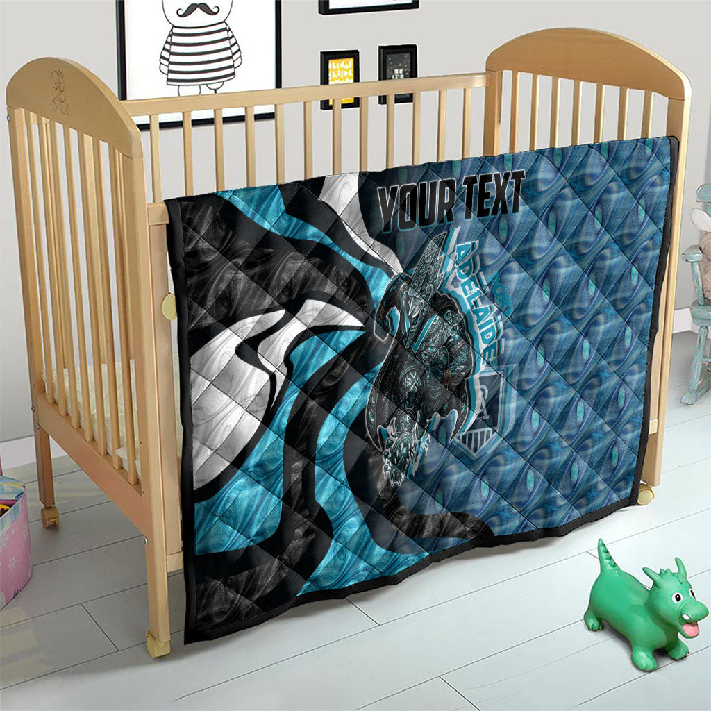 Personalised Port Adelaide Quilt Trippy Psychedelic Abstract Art Mascot Football Fans
