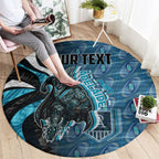 Personalised Port Adelaide Round Carpet Trippy Psychedelic Abstract Art Mascot Football Fans